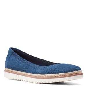 Clarks Serena Kellyn Suede Ballet Flat Navy Size 11